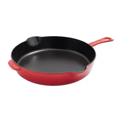 Angle. Staub - Cast Iron 11-inch Traditional Skillet - Cherry.