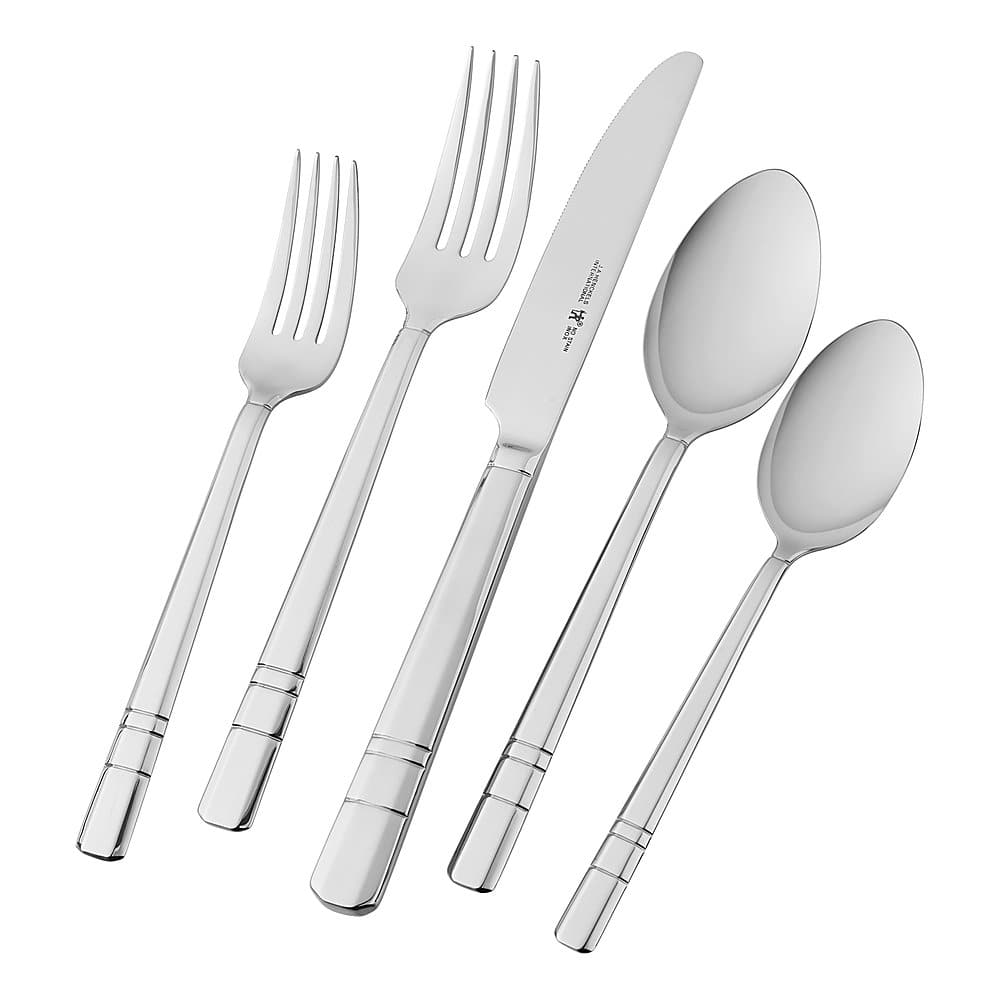 Angle. Henckels - Madison Square 20-Piece Flatware Set - Silver.