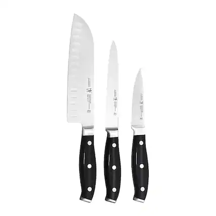 Angle. Henckels - Henckels Forged Premio 3-pc Starter Knife Set - Black.
