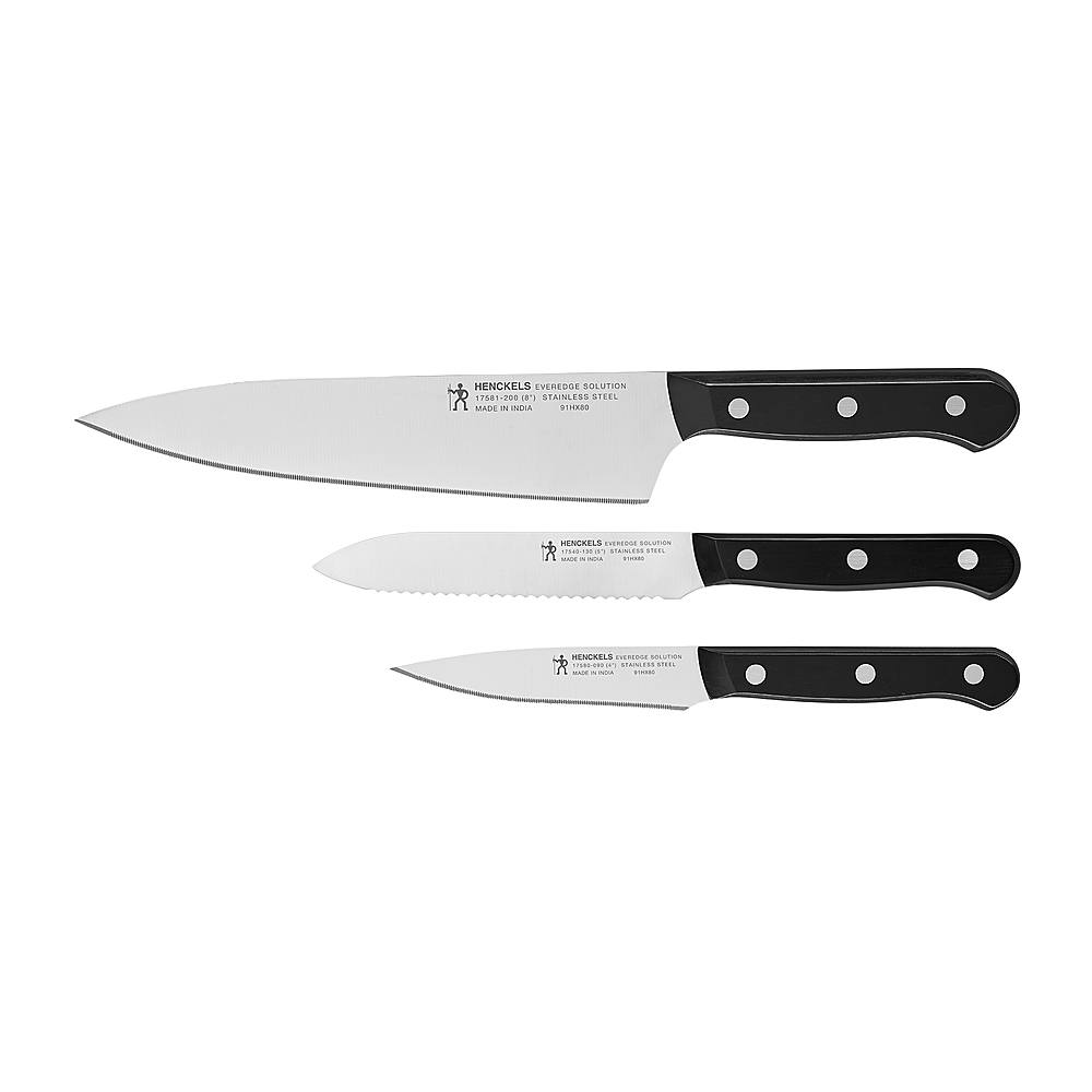 Angle View: Henckels Everedge Solution 3-pc Starter Knife Set - Black