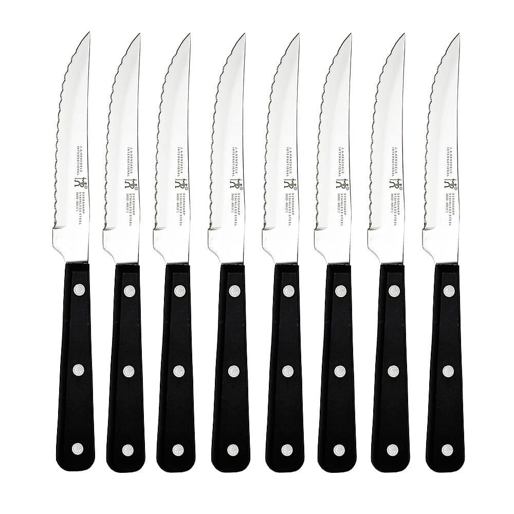 Henckels - 8-pc Serrated Steak Knife Set - Black - Angle_Zoom