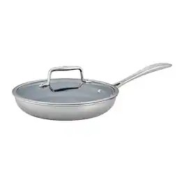 ZWILLING - Clad CFX 9.5-inch Stainless Steel Ceramic Nonstick Fry Pan with Lid - Silver