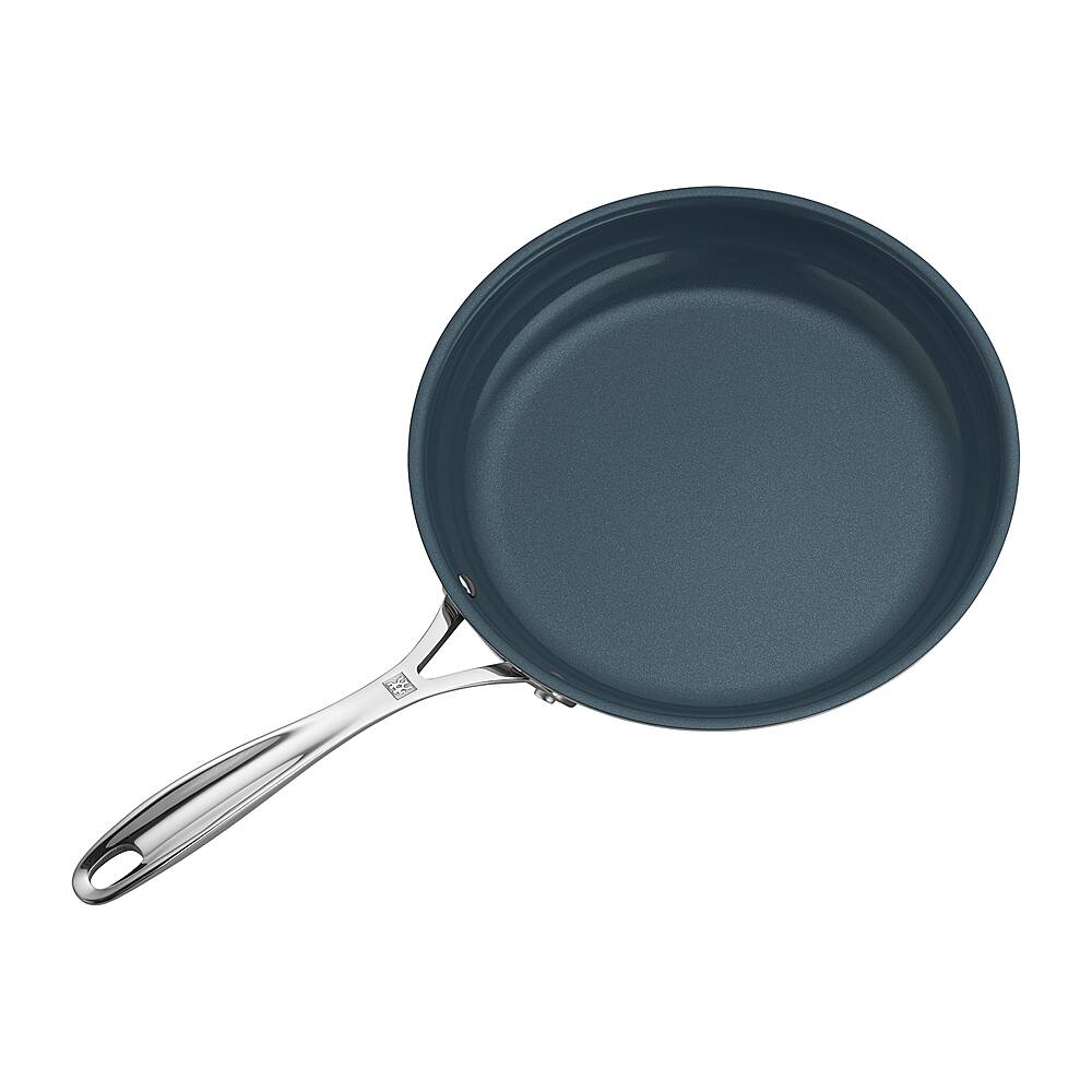 Alt View 11. ZWILLING - Clad CFX 9.5-inch Stainless Steel Ceramic Nonstick Fry Pan with Lid - Silver.
