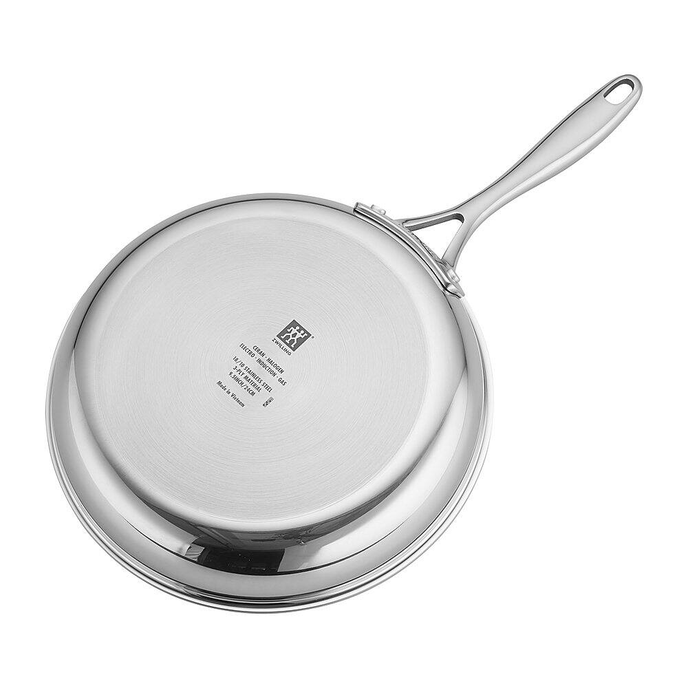 Alt View 12. ZWILLING - Clad CFX 9.5-inch Stainless Steel Ceramic Nonstick Fry Pan with Lid - Silver.