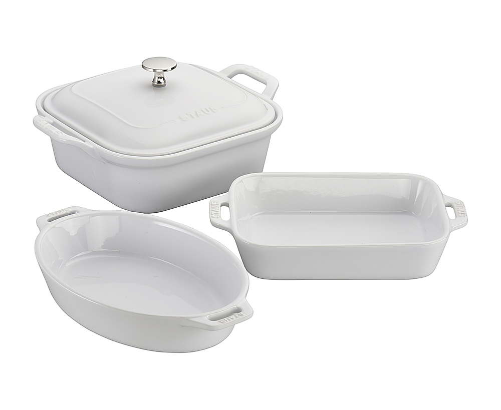 Angle View: Staub - Ceramics 4-piece Baking Dish Set - White