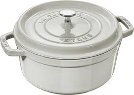 Staub - Cast Iron 4-qt Round Cocotte - White Truffle