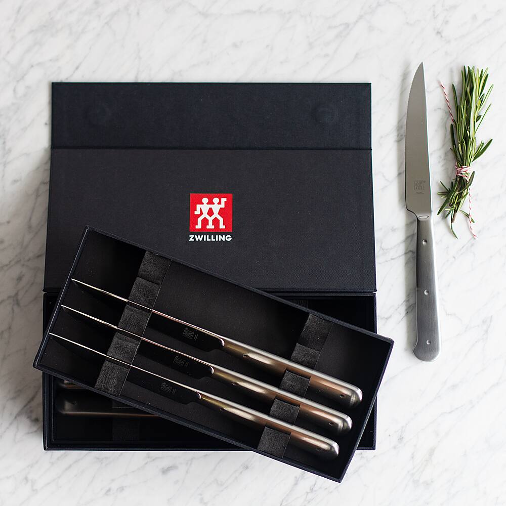 Alt View 13. ZWILLING - Porterhouse Stainless Steel 8-pc Steak Knife Set with Black Presentation Case - Black.