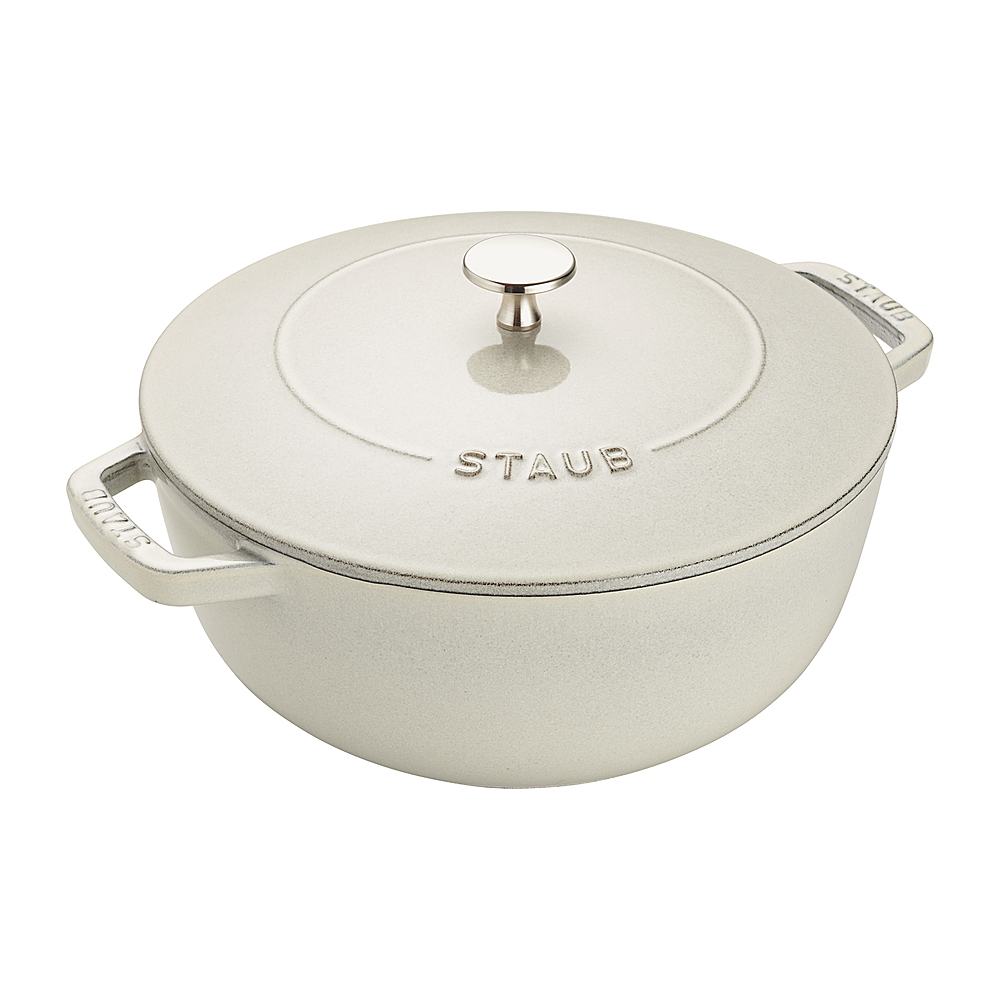 Angle View: Staub - Cast Iron 3.75-qt Essential French Oven Truffle - White