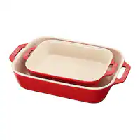 Staub - Ceramics 2-piece Rectangular Baking Dish Set - Cherry - Angle_Zoom
