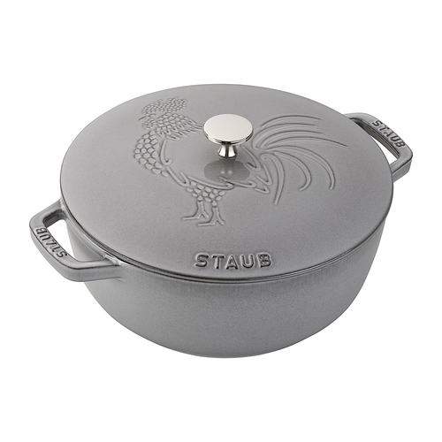 Staub Cast Iron 3.75-qt Essential French Oven Rooster - Graphite Grey - Graphite Grey