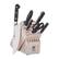 Angle. ZWILLING - ZWILLING Pro 7-pc Knife Block Set - Rustic White - White.