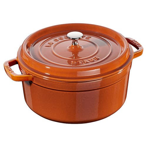 Staub Cast Iron 5.5-qt Round Cocotte - Burnt Orange - Burnt Orange