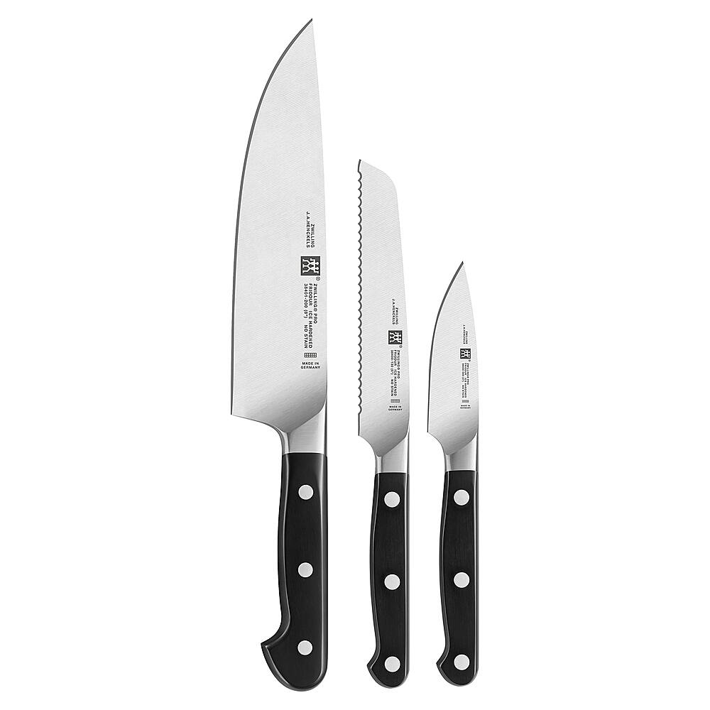 Angle View: ZWILLING Pro 3-pc Starter Knife Set - Black