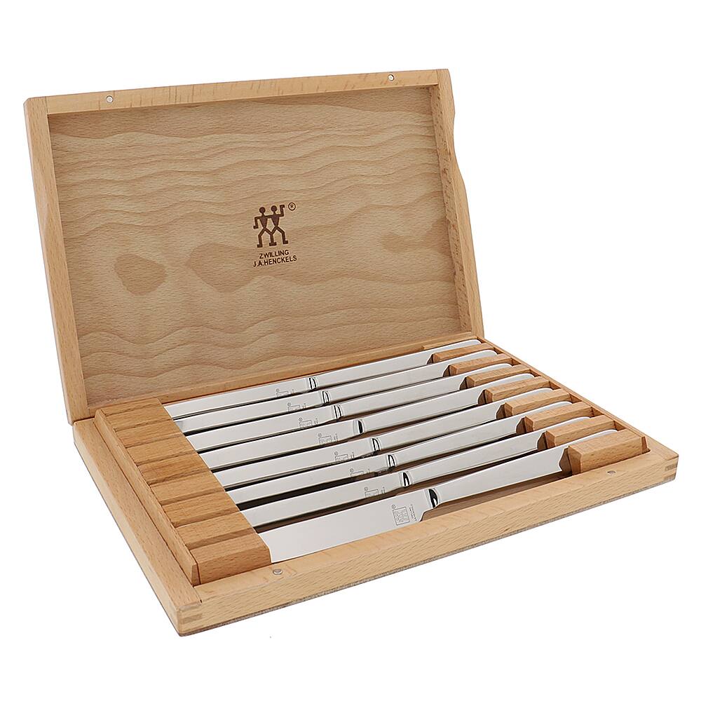 Henckels ZWILLING 8 pc Stainless Steel Steak Knife Set w/Presentation ...