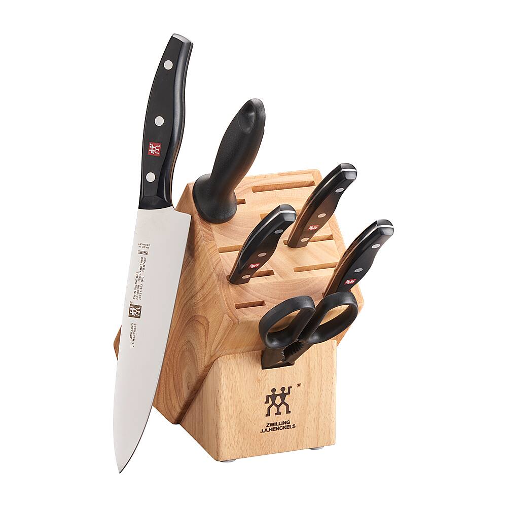 Angle. ZWILLING - TWIN Signature 7-pc Knife Block Set - Black.