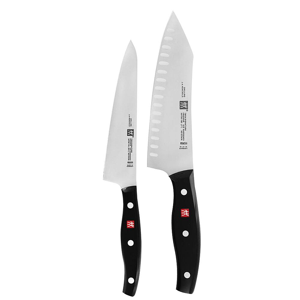 Angle View: ZWILLING TWIN Signature "Rock & Chop" 2-pc Knife Set - Black