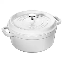 Staub - Cast Iron 4-qt Round Cocotte - White