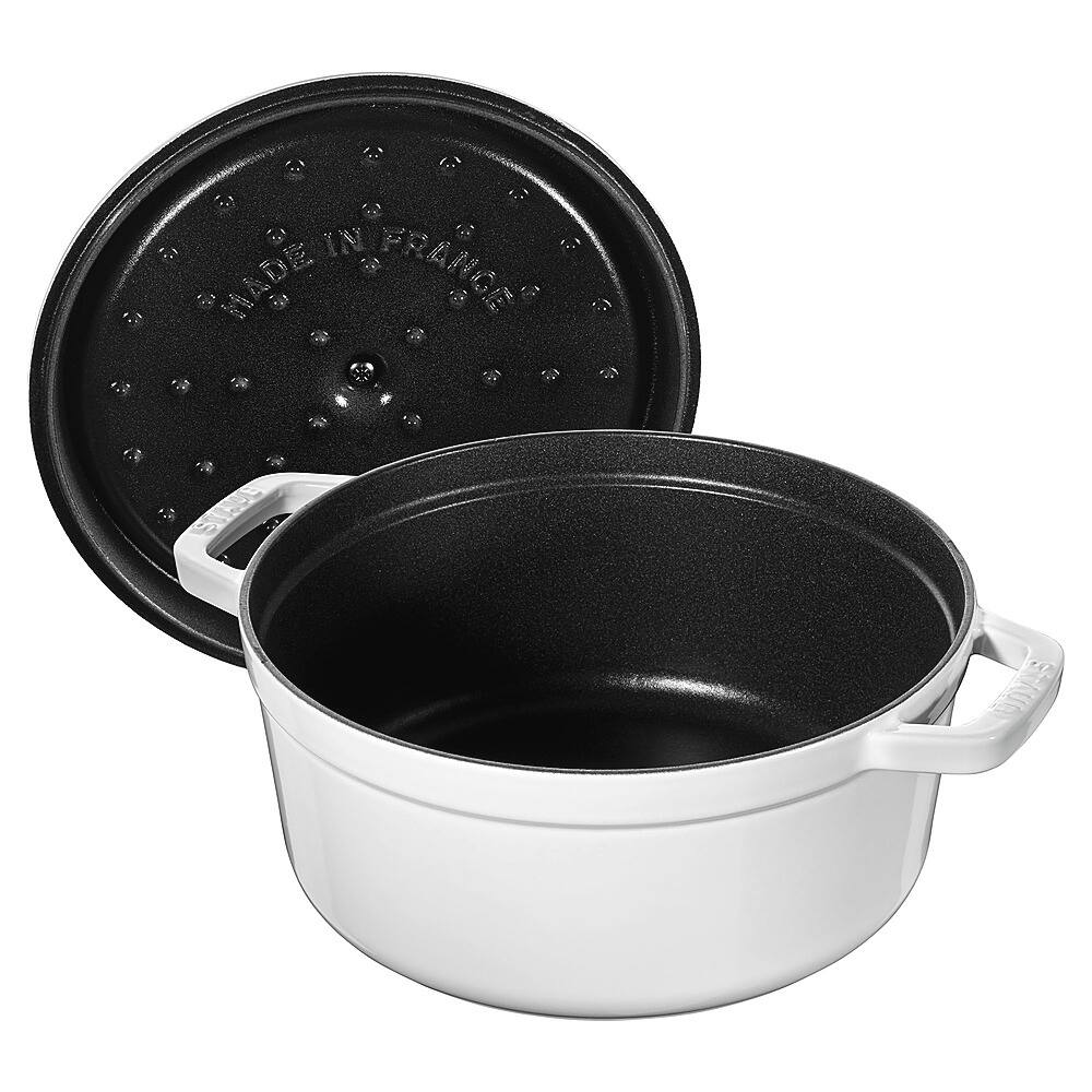 Best Buy Staub Cast Iron 4qt Round Cocotte White 1102402