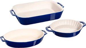 Staub - Ceramics 3-piece Mixed Baking Dish Set - Dark Blue - Angle_Zoom