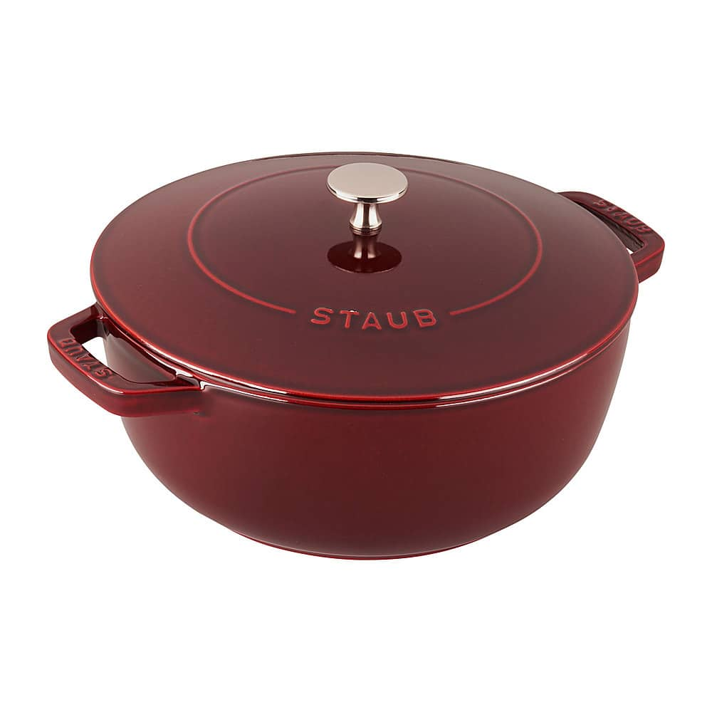 Angle View: Staub Cast Iron 3.75-qt Essential French Oven - Grenadine - Grenadine