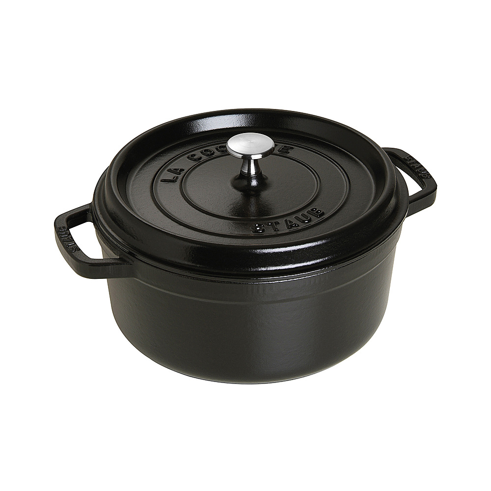 Staub - Cast Iron 4-qt Round Cocotte - Matte Black