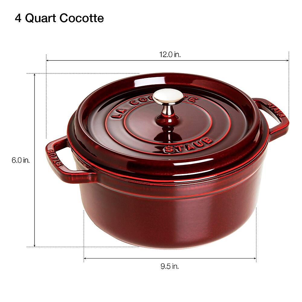 Alt View 11. Staub - Cast Iron 4-qt Round Cocotte - Grenadine.