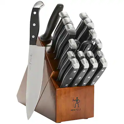 Angle. Henckels - Statement 20-pc Knife Block Set - Dark Brown - Brown.