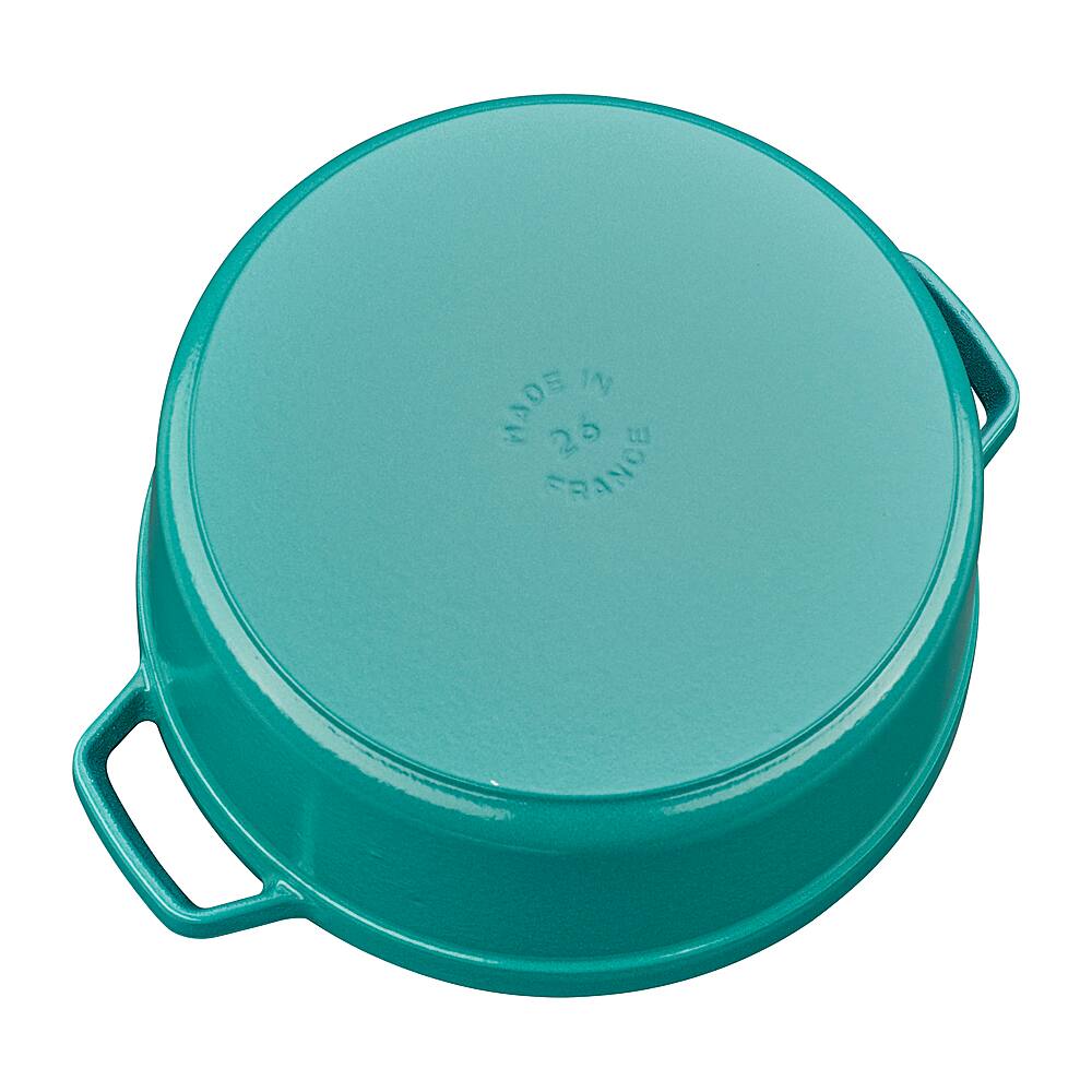 Alt View 12. Staub - Cast Iron 5.5-qt Round Cocotte - Turquoise.