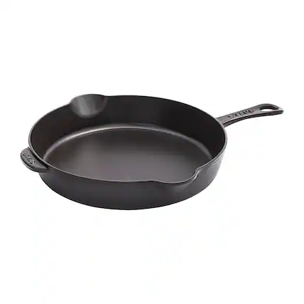 Angle. Staub - Cast Iron 11-inch Traditional Skillet - Matte Black.