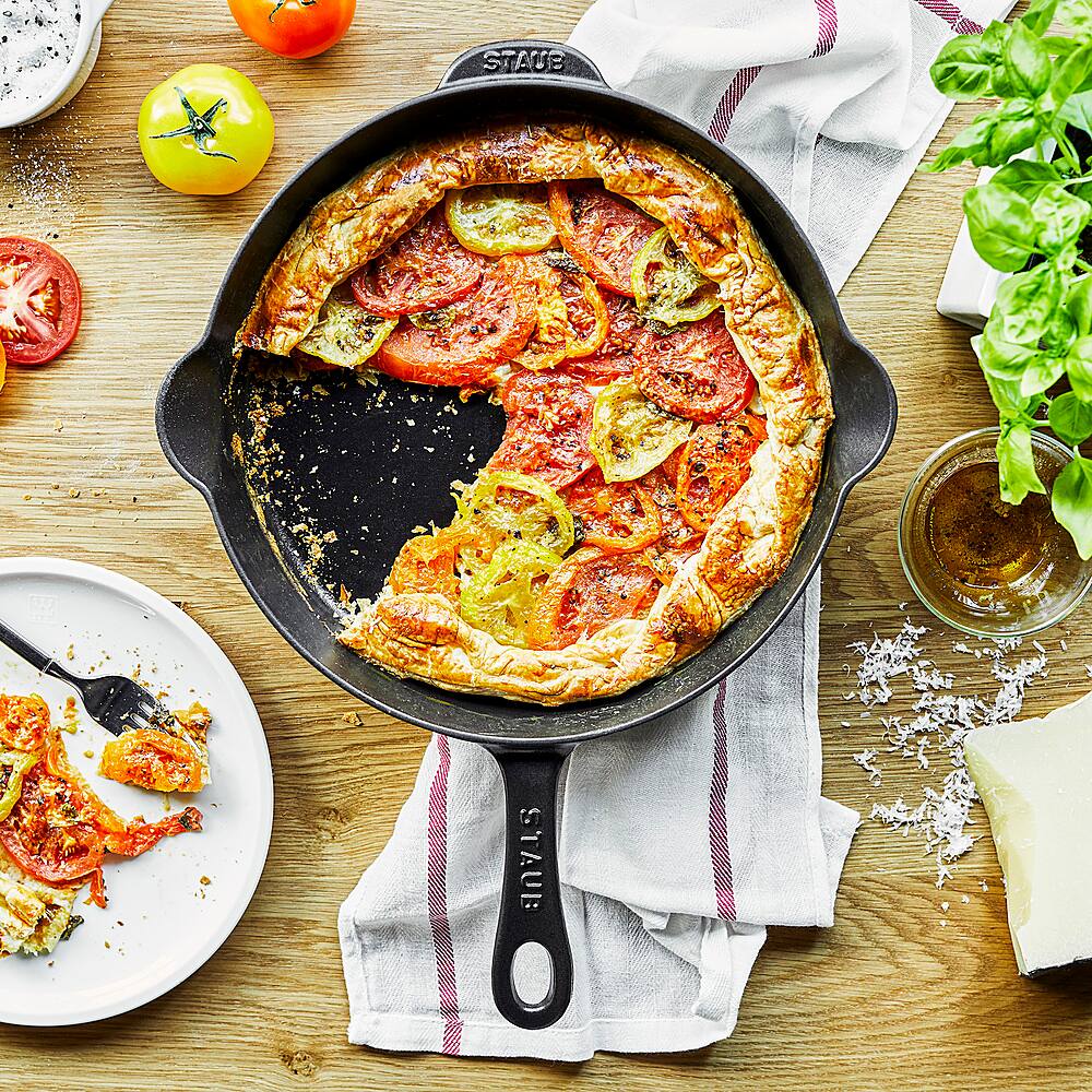 Alt View 12. Staub - Cast Iron 11-inch Traditional Skillet - Matte Black.