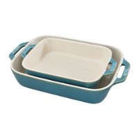 Staub - Ceramics 2-piece Rectangular Baking Dish Set - Rustic Turquoise - Angle_Zoom