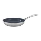 Angle. ZWILLING - Clad CFX 8-inch Stainless Steel Ceramic Nonstick Fry Pan - Silver.