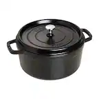 Angle. Staub - Staub Cast Iron 5.5-qt Round Cocotte - Matte Black - Matte Black.