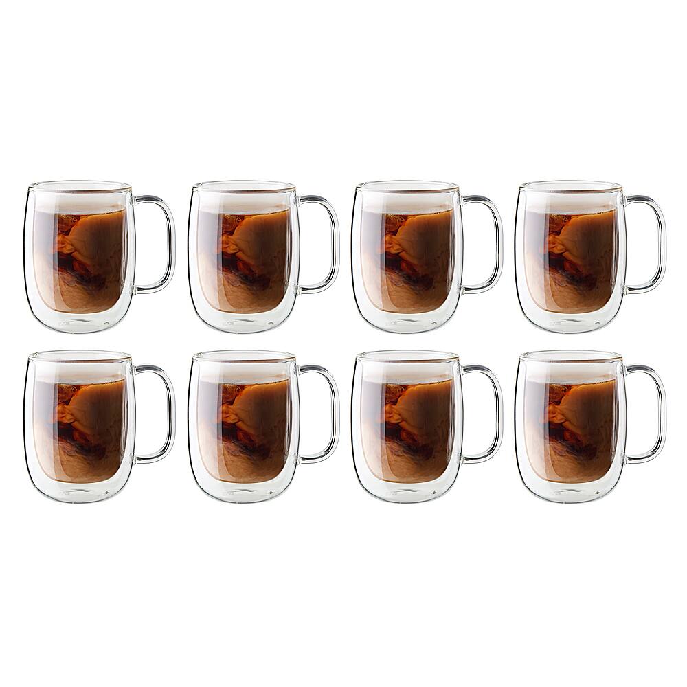 Alt View 12. ZWILLING - Sorrento Plus 8-pc Double-Wall Glass Coffee Mug Set - N/A.