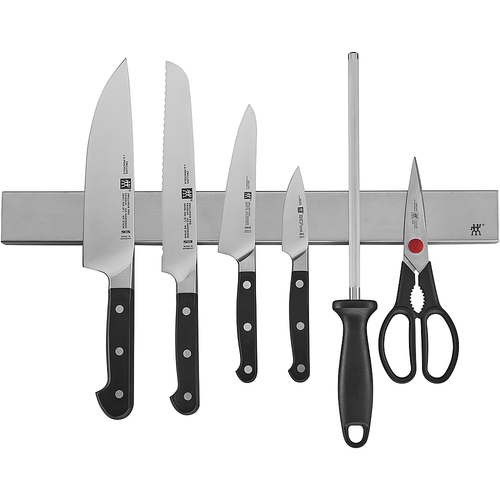 ZWILLING Pro 7-pc Knife Set With 17.5-inch Stainless Magnetic Knife Bar - Black