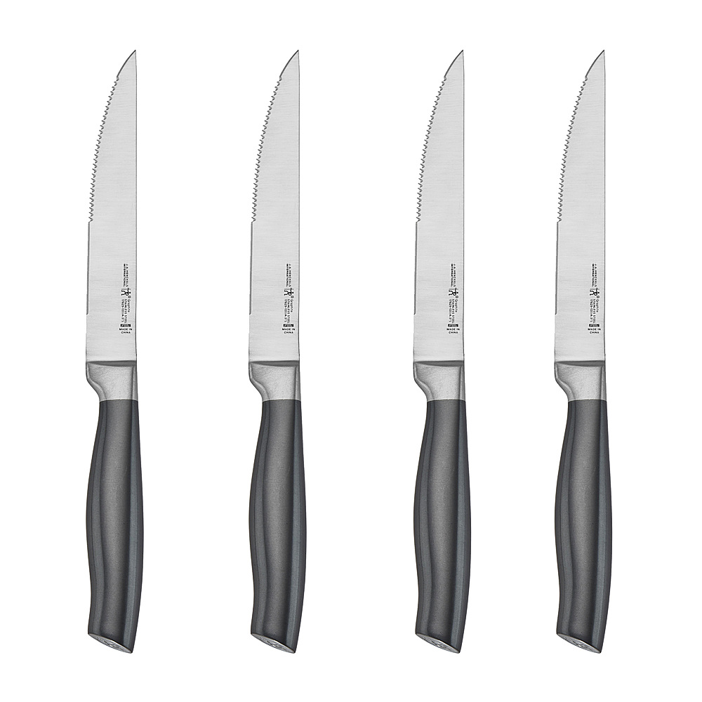 Angle View: Henckels Graphite 4-pc Steak Knife Set - Silver