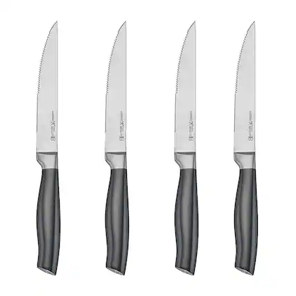 Angle. Henckels - Graphite 4-pc Steak Knife Set - Silver.