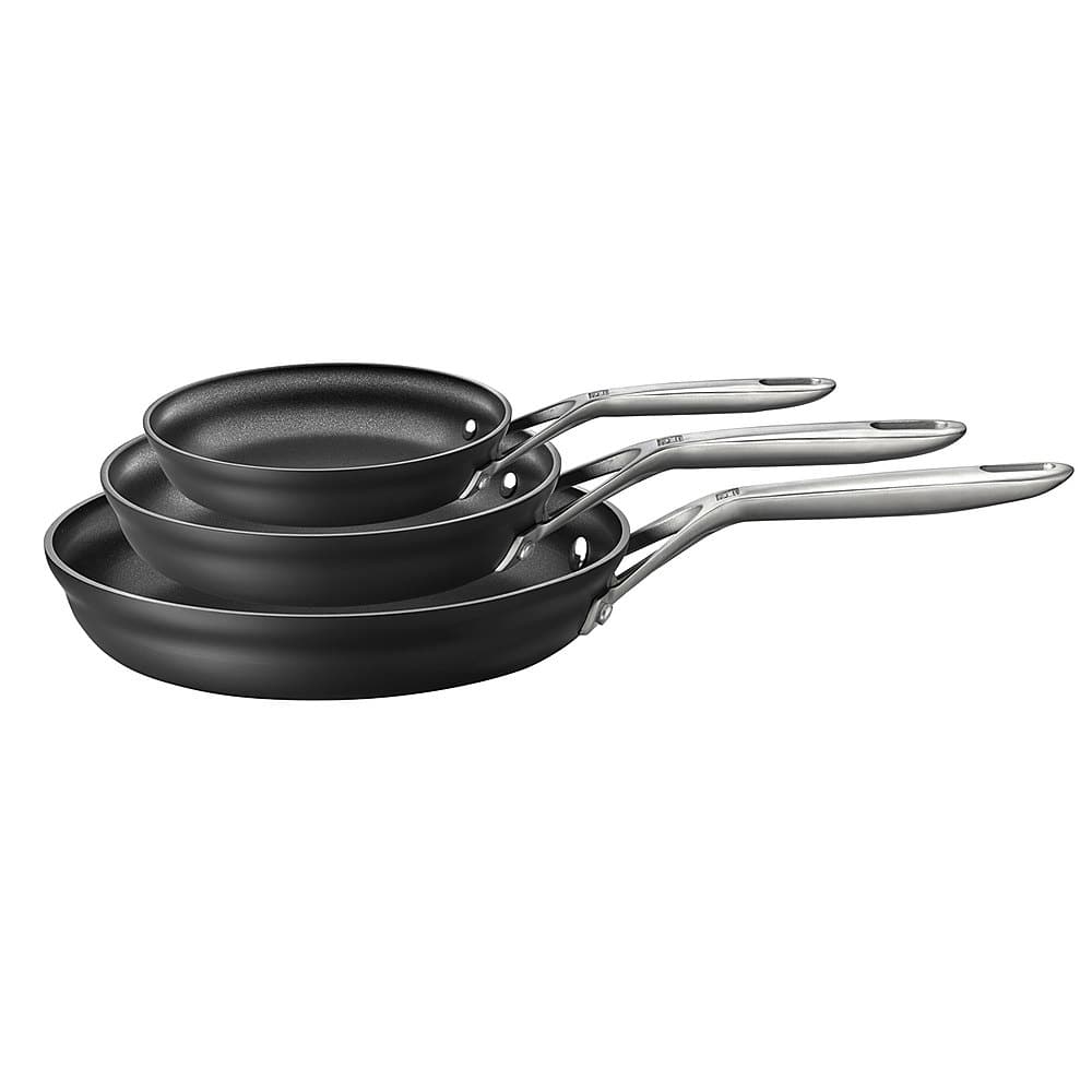 Angle. ZWILLING - Motion 3-piece Fry Pan Set - Black.