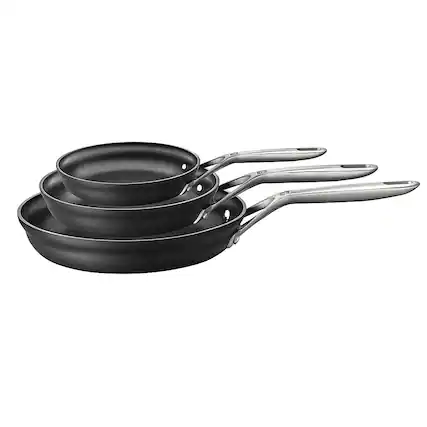 Angle. ZWILLING - Motion 3-piece Fry Pan Set - Black.