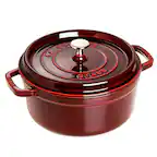 Angle. Staub - Cast Iron 5.5-qt Round Cocotte - Grenadine.