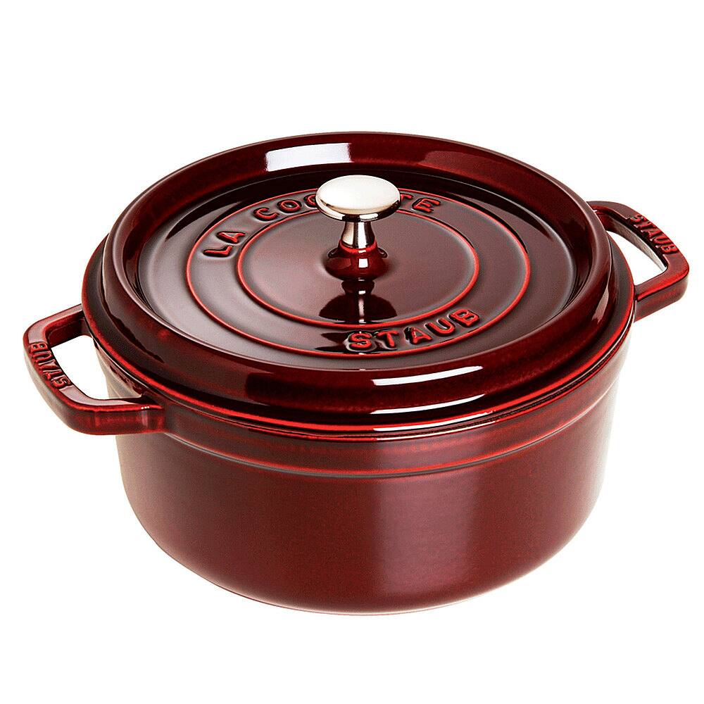 Angle. Staub - Cast Iron 5.5-qt Round Cocotte - Grenadine.