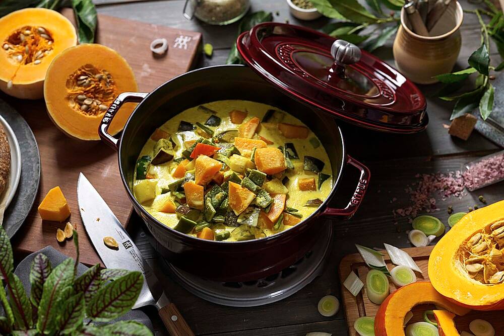 Alt View 15. Staub - Cast Iron 5.5-qt Round Cocotte - Grenadine.