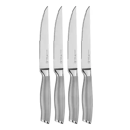 Angle. Henckels - Modernist 4-pc Steak Knife Set - Silver.