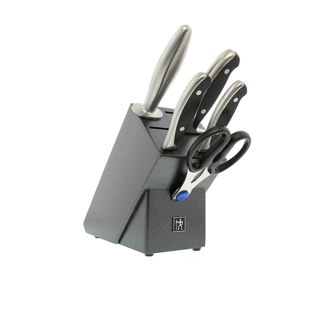 Angle View: J.A. HENCKELS INTERNATIONAL - Henckels Forged Synergy 6-pc Knife Block Set - Black