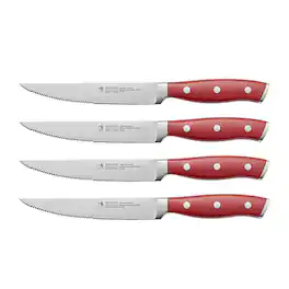 Henckels - Forged Accent 4-pc Steak Knife Set - Red