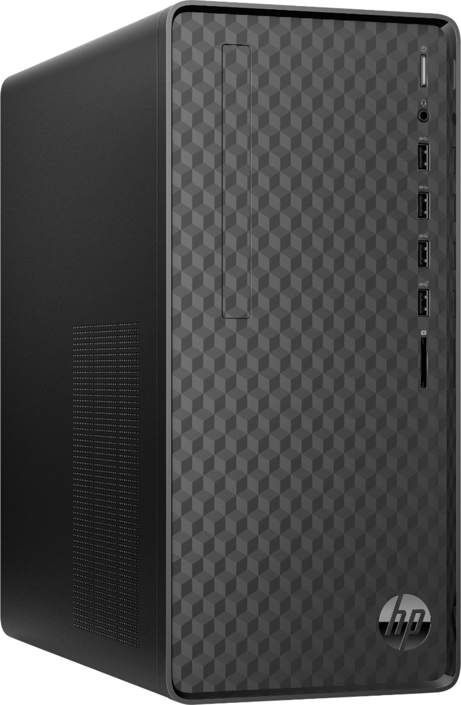 Left View: HP - Desktop - AMD Ryzen 3 - 8GB Memory - 256 SSD - Jet Black
