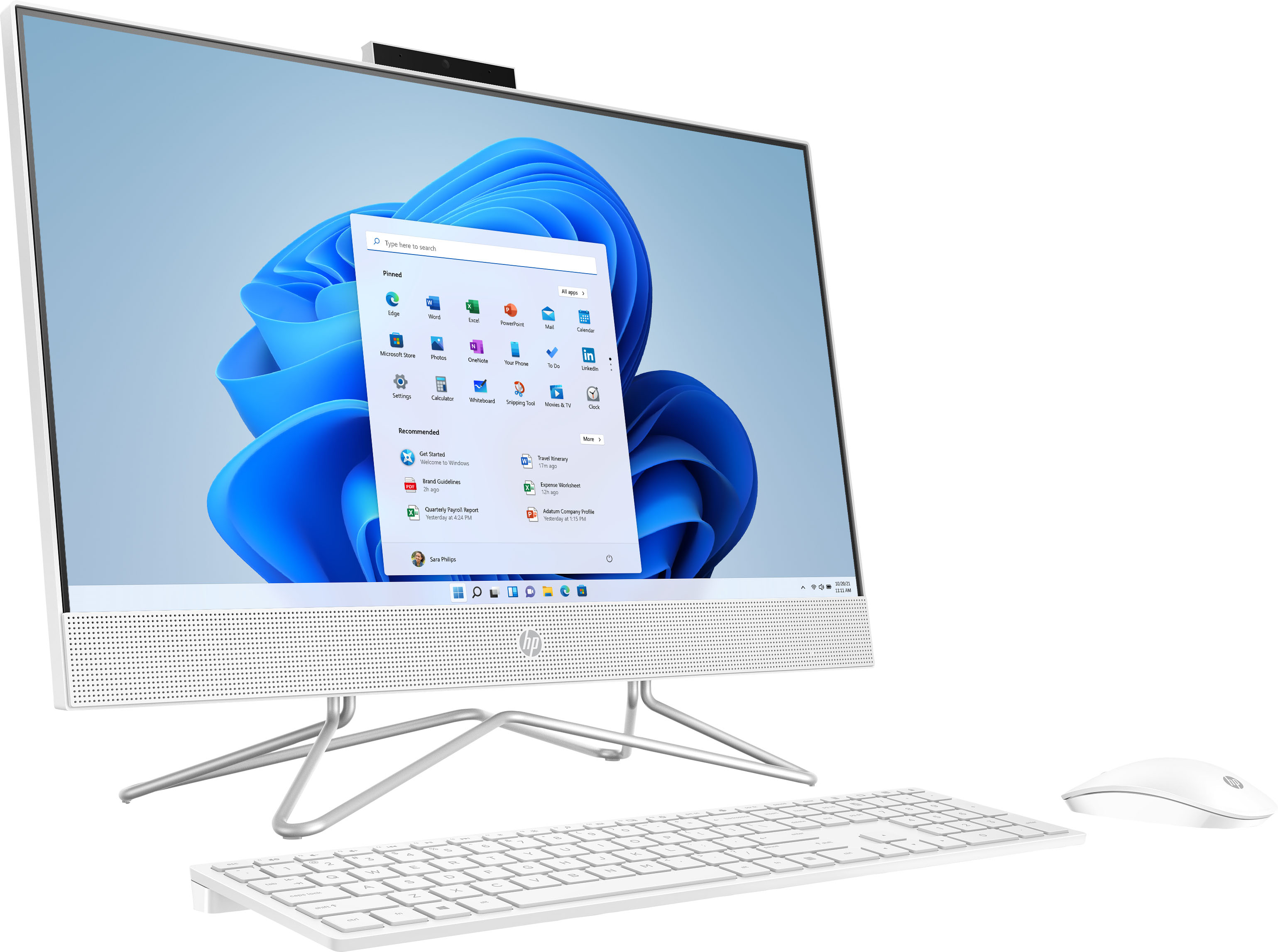 Angle View: HP - 24" Touch-Screen All-In-One - Intel Core i3 - 8GB Memory - 1TB SSD - Snow White