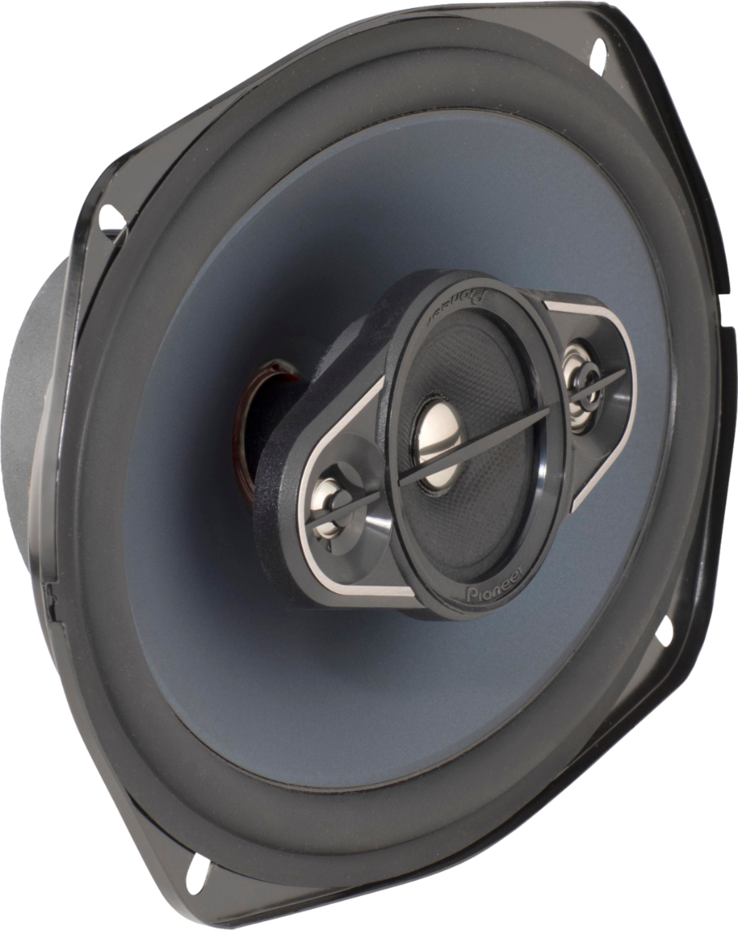 Angle View: KICKER - CS Series 4" x 6" 2-Way Car Speakers with Polypropylene Cones (Pair) - Yellow/Black
