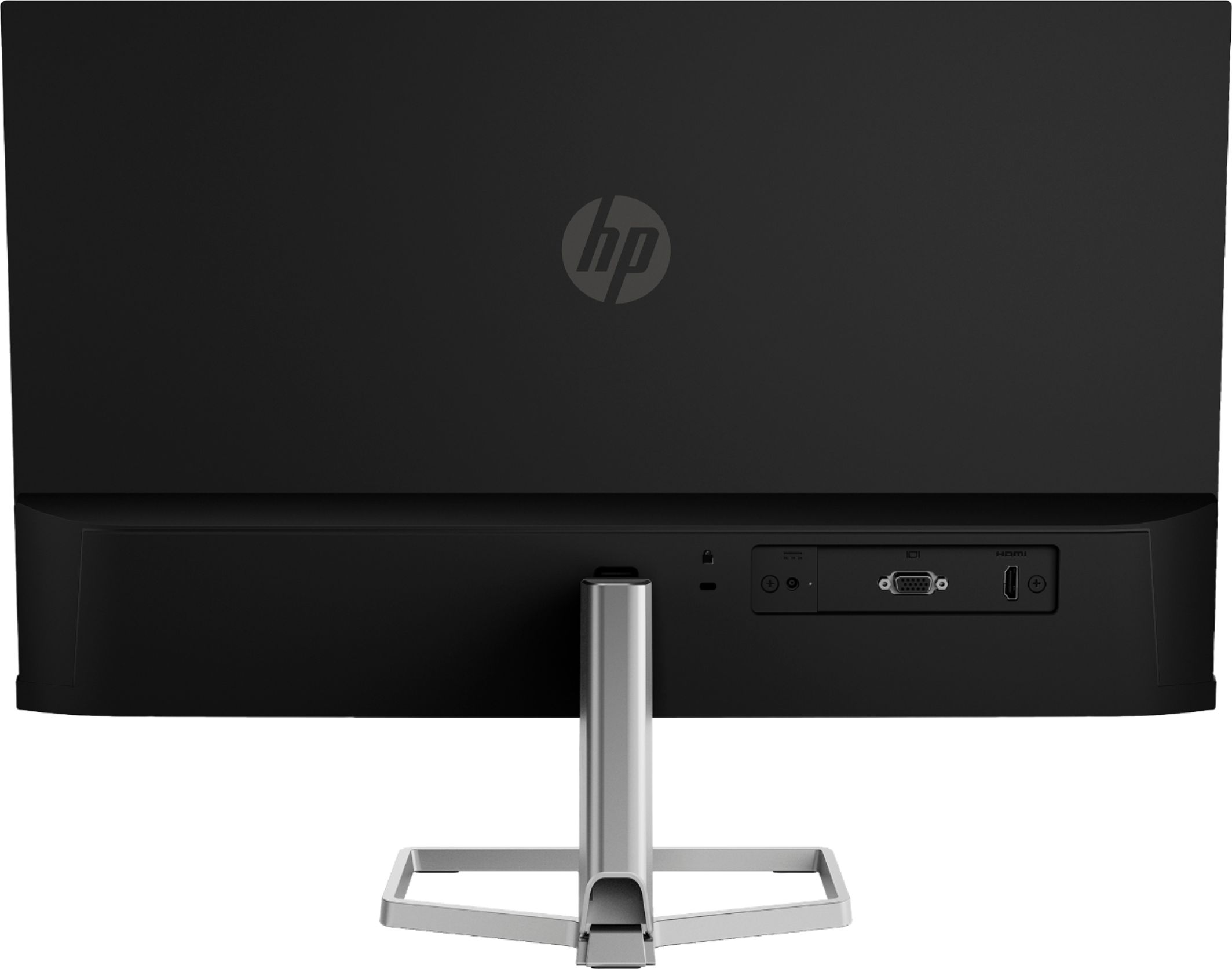 Back View: HP - 24" IPS LED FHD FreeSync Monitor (HDMI, VGA) - Silver and Black
