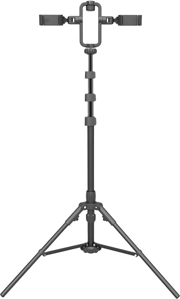 Angle View: Digipower - 63" Multi-Function Tripod with Smartphone, Camera, Light & Microphone Mount For Vlogging and Content Creation